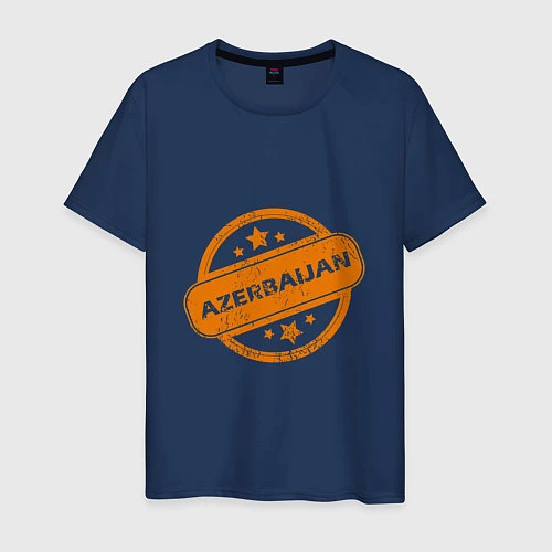 Мужская футболка Азербайджан Orange / Тёмно-синий – фото 1