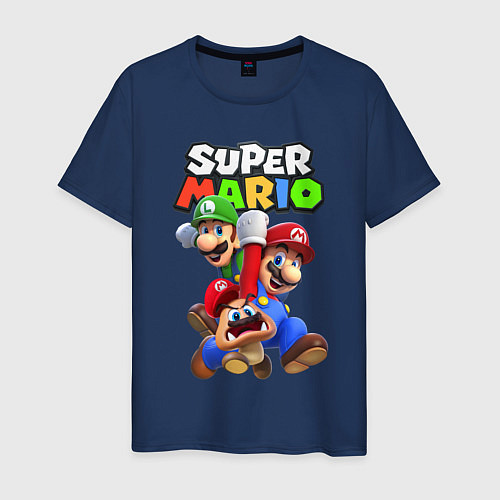 Мужская футболка Братья Марио / Тёмно-синий – фото 1