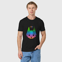 Футболка хлопковая мужская Stray: Gradient, цвет: черный — фото 2