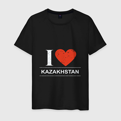 Мужская футболка Я Люблю Казахстан / Черный – фото 1