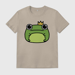 Футболка хлопковая мужская Frog Lucky король, цвет: миндальный