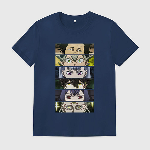 Мужская футболка Чнерный Клевер Black Clover, персонажи / Тёмно-синий – фото 1