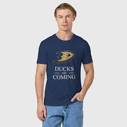 Футболка хлопковая мужская Ducks Are Coming, Анахайм Дакс, Anaheim Ducks, цвет: тёмно-синий — фото 2
