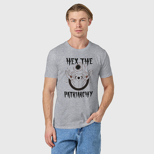 Мужская футболка Hex the patriarchy / Меланж – фото 3