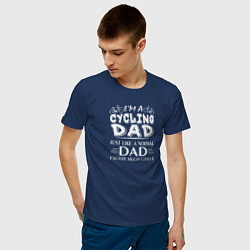Футболка хлопковая мужская Папа - велосипедист, цвет: тёмно-синий — фото 2