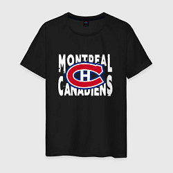 Футболка хлопковая мужская Монреаль Канадиенс, Montreal Canadiens, цвет: черный