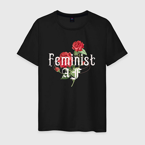 Мужская футболка Feminist AF / Черный – фото 1