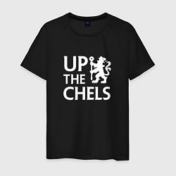 Футболка хлопковая мужская UP THE CHELS, Челси, Chelsea, цвет: черный