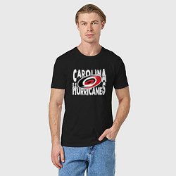 Футболка хлопковая мужская Каролина Харрикейнз, Carolina Hurricanes, цвет: черный — фото 2