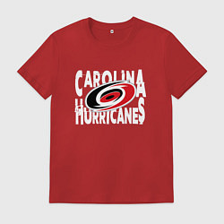 Футболка хлопковая мужская Каролина Харрикейнз, Carolina Hurricanes, цвет: красный