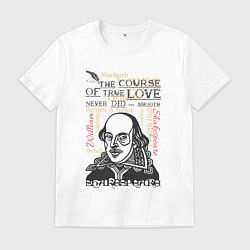 Футболка хлопковая мужская The Course of true love never did run smooth, цвет: белый