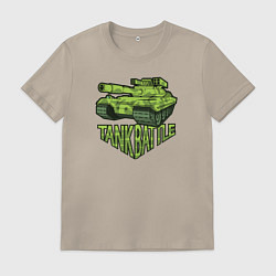 Футболка хлопковая мужская Tank battle, цвет: миндальный