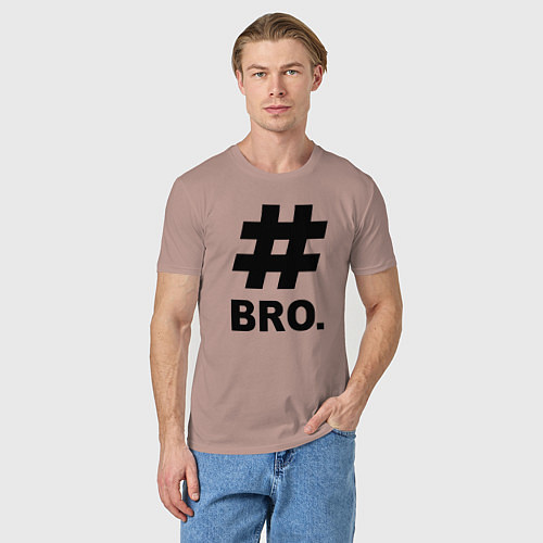 Мужская футболка BRO - брат / Пыльно-розовый – фото 3