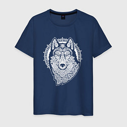Футболка хлопковая мужская Northern Wolf, цвет: тёмно-синий
