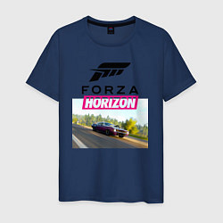 Футболка хлопковая мужская Forza Horizon 5 Plymouth Barracuda, цвет: тёмно-синий