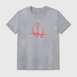 Футболка хлопковая мужская Птичья Любовь Love, цвет: меланж