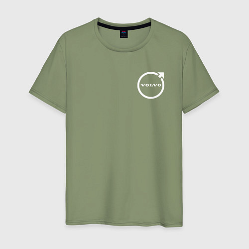 Мужская футболка VOLVO белый логотип / Авокадо – фото 1