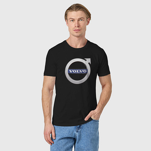 Мужская футболка Лого VOLVO / Черный – фото 3