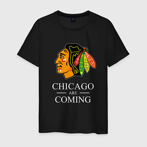 Мужская футболка Chicago are coming, Чикаго Блэкхокс, Chicago Black / Черный – фото 1