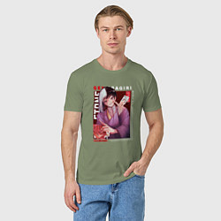 Футболка хлопковая мужская Доктор Стоун Dr Stone, Гэн Асагири, цвет: авокадо — фото 2