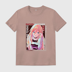 Футболка хлопковая мужская Ангел кровопролития Satsuriku no Tenshi, Рэйчел Га, цвет: пыльно-розовый