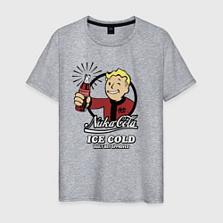 Футболка хлопковая мужская Fallout Nuka Cola Vault Boy Approved, цвет: меланж