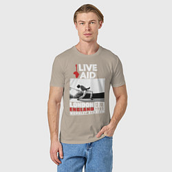 Футболка хлопковая мужская QUEEN LIVE AID 1985, цвет: миндальный — фото 2
