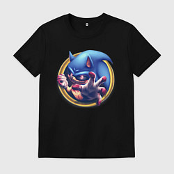 Футболка хлопковая мужская Sonic Exe Horror, цвет: черный