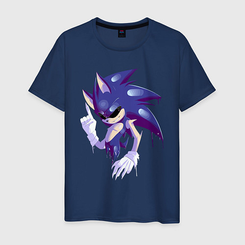 Мужская футболка Sonic Exe Sketch / Тёмно-синий – фото 1