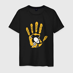 Футболка хлопковая мужская Pittsburgh Penguins Питтсбург Пингвинз Кубок Стэнл, цвет: черный