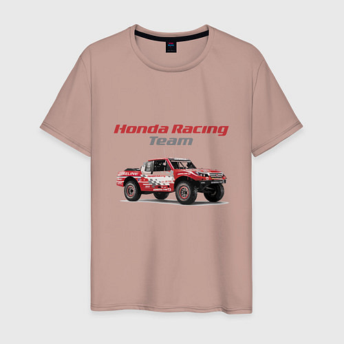 Мужская футболка Honda racing team / Пыльно-розовый – фото 1