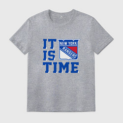Футболка хлопковая мужская It is New York Rangers Time Нью Йорк Рейнджерс, цвет: меланж