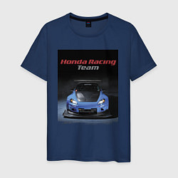 Футболка хлопковая мужская Honda Racing Team Japan, цвет: тёмно-синий