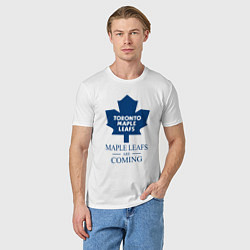 Футболка хлопковая мужская Toronto Maple Leafs are coming Торонто Мейпл Лифс, цвет: белый — фото 2