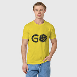 Футболка хлопковая мужская Go Volleyball, цвет: желтый — фото 2