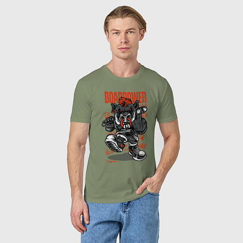 Мужская футболка Кабан с дубинкой / Авокадо – фото 3