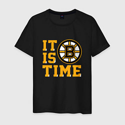 Футболка хлопковая мужская It Is Boston Bruins Time, Бостон Брюинз, цвет: черный