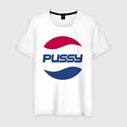Футболка хлопковая мужская Pepsi Pussy, цвет: белый