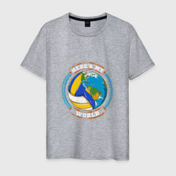 Футболка хлопковая мужская World - Volleyball, цвет: меланж