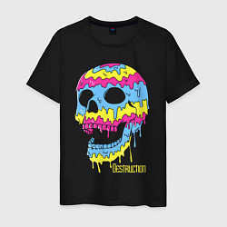 Футболка хлопковая мужская Distruction Color skull Vanguard, цвет: черный