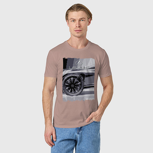 Мужская футболка Lexus Wheel / Пыльно-розовый – фото 3