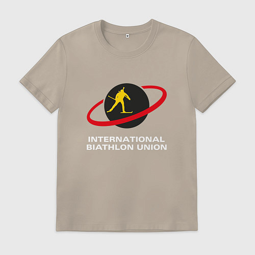 Мужская футболка Биатлон Лого / Миндальный – фото 1