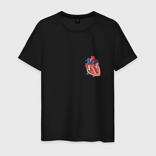 Мужская футболка Анатомия Сердце / Черный – фото 1