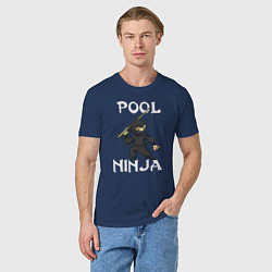 Футболка хлопковая мужская POOL NINJA, цвет: тёмно-синий — фото 2