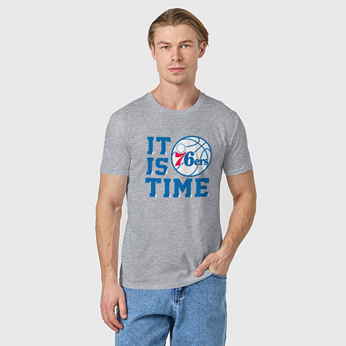 Мужская футболка It Is Philadelphia 76ers Time Филадельфия Севенти / Меланж – фото 3