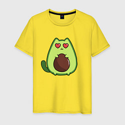 Футболка хлопковая мужская Avo cat o влюбился, цвет: желтый
