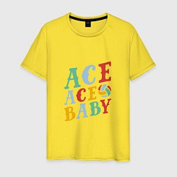 Футболка хлопковая мужская Ace Ace Baby, цвет: желтый