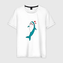 Футболка хлопковая мужская Акула из IKEA, цвет: белый