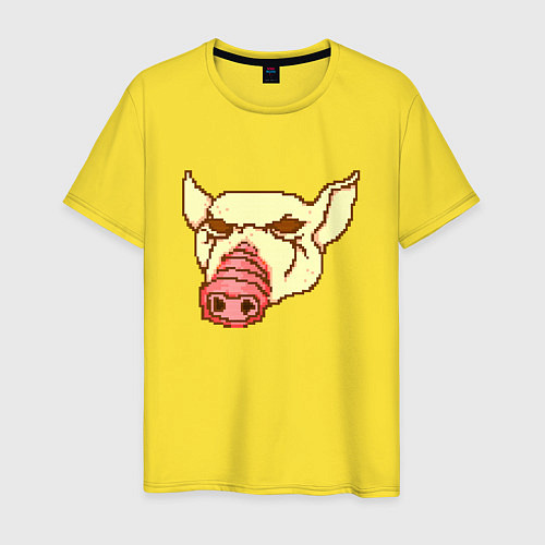 Мужская футболка Голова поросенка / Желтый – фото 1