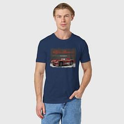 Футболка хлопковая мужская Alfa Romeo Retro, цвет: тёмно-синий — фото 2